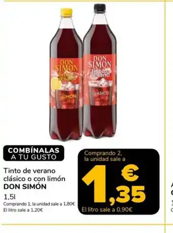 Supeco Tinto de verano clásico o con limón DON SIMÓN oferta