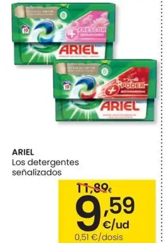 Eroski ARIEL Los detergentes señalizados oferta