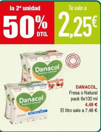 mYm supermercados DANACOL, Fresa o Natural pack 6x100 ml oferta
