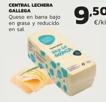 Supermercados Lupa CENTRAL LECHERA GALLEGA Queso en barra bajo en grasa y reducido en sal. oferta