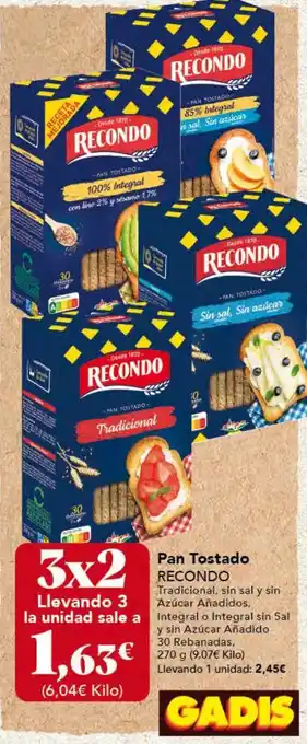 Gadis Pan Tostado RECONDO oferta