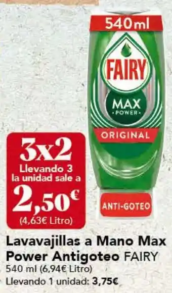 Gadis Lavavajillas a Mano Max Power Antigoteo FAIRY 540 ml oferta