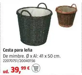 Bauhaus Cesta Para Leña De Mimbre oferta