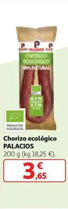 Alcampo Chorizo Ecológico Palacios 200g oferta