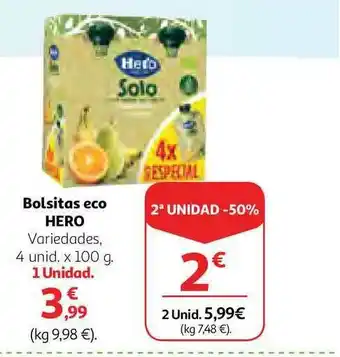 Alcampo 2a Unidad -50% Bolsitas Eco Hero oferta