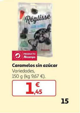 Alcampo Caramelos Sin Azúcar 150g oferta