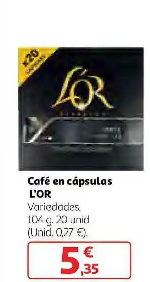 Alcampo Café En Cápsulas L'or 104g oferta