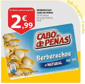 Alcampo Berberechos Cabo De Peñas 63g oferta