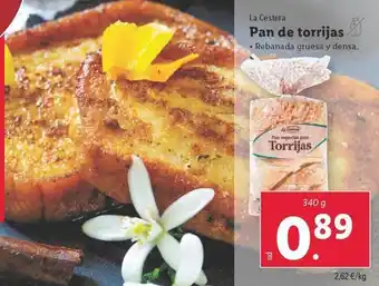 Lidl La cestera - pan de torrijas oferta