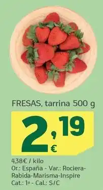 HiperDino Fresas tarrina oferta