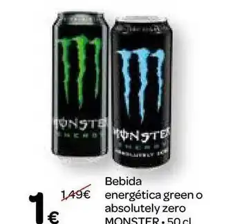 Dialprix Bebida Energética Green O Absolutely Zero Monster 50cl oferta