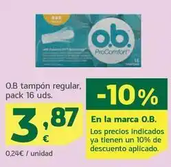 HiperDino Ob - tampon regular oferta