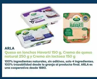 Carrefour Arla Queso En Lonchas Havarti 150 G Crema De Queso Natural 250 G Y Crema Sin Lactosa 150 G oferta