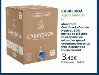 Carrefour Cabreiroá Agua Mineral 8 L oferta