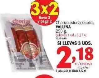Alimerka Chorizo Asturiano Extra Vallina 250g oferta