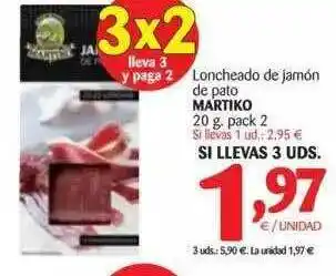 Alimerka Loncheado De Jamón De Pato Martiko 20g oferta