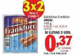 Alimerka Salchichas Frankfurt Argal 140g oferta