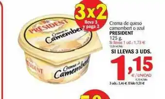 Alimerka Crema De Queso Camembert O Azul President 125g oferta