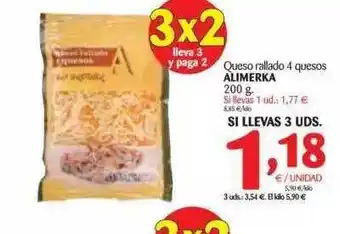 Alimerka Queso Rallado 4 Quesos Alimerka 200g oferta