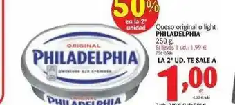 Alimerka 50% En La 2a Unidad Queso Original O Light Philadelphia 250g oferta