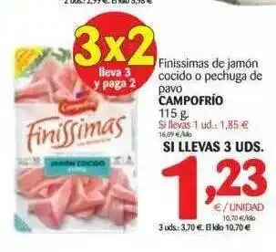 Alimerka Finissimas De Jamón Cocido O Pechuga De Pavo Campofrío 115g oferta