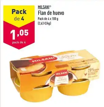 ALDI Milsani Flan de huevo 4 x 100g oferta