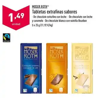 ALDI Moser Roth Tabletas extrafinas sabores 5 x 25g oferta