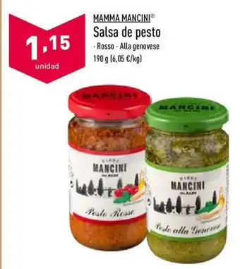 ALDI Mamma Mancini Salsa de pesto 190g oferta