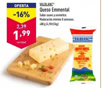 ALDI Valblanc Queso Emmental 400g oferta