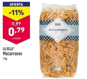 ALDI La Villa Macarrones 1kg oferta