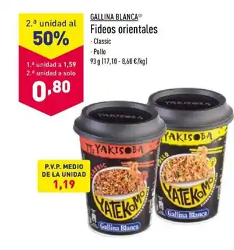 ALDI Gallina Blanca Fideos orientales 93g oferta