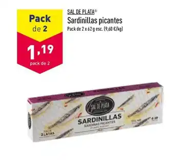 ALDI Sal De Plata Sardinillas picantes 2 x 62g oferta