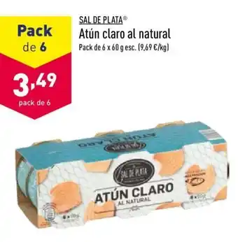 ALDI Sal De Plata Atún claro al natural 6 x 60g oferta