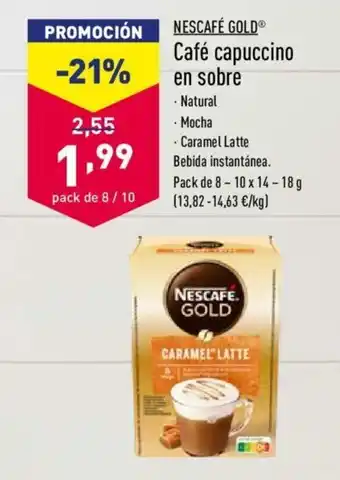 ALDI Nescafé Gold Café capucinno en sobre oferta