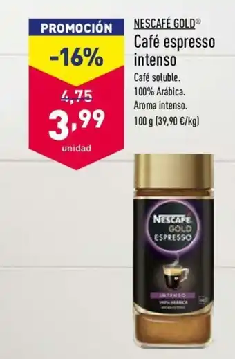 ALDI Nescafé Gold Café espresso intenso 100g oferta