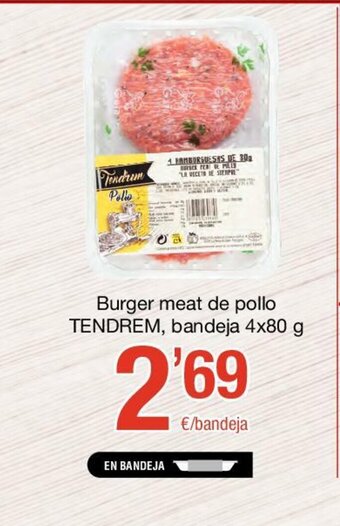 SPAR Burger meat de pollo Tendrem, bandeja 4x80 g oferta