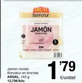 SPAR Argal Jamón cocido Bonnatur en lonchas, 140g oferta