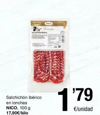 SPAR Nico Salchichón ibérico en lonchas 100g oferta