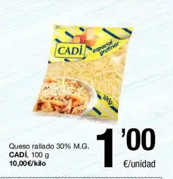 SPAR Cadí Queso rallado 30% M.G. 100g oferta
