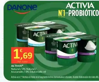 SPAR Activia Natural / 0% Natural / Azucarado / 0% Edulcorado x 4 oferta