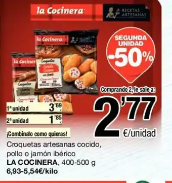 SPAR La Cocinera Croquetas artesanas cocido pollo o jamón ibérico, 400-500g oferta