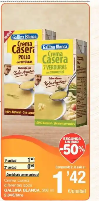 SPAR Gallina Blanca Crema casera diferentes tipos 500ml oferta