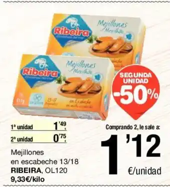SPAR Ribeira Mejillones en escabeche 13/18 OL120 oferta