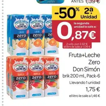 Supermercados El Jamón Fruta+Leche Zero Don Simón oferta