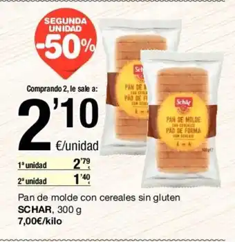 SPAR Schar Pan de molde con cereales sin gluten, 300g oferta