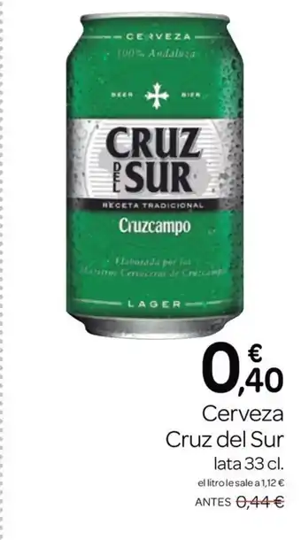 Supermercados El Jamón Cerveza Cruz del Sur oferta