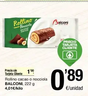 SPAR Balconi, Rollino cacao o nocciola 222g oferta