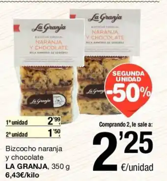 SPAR La Granja Bizcocho naranja y chocolate, 350g oferta