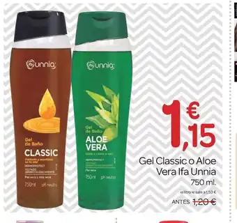 Supermercados El Jamón Gel Classic o Aloe Vera Ifa Unnia oferta