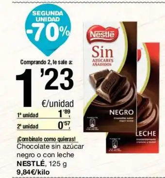 SPAR Nestlé Chocolate sin azúcar negro o con leche, 125g oferta
